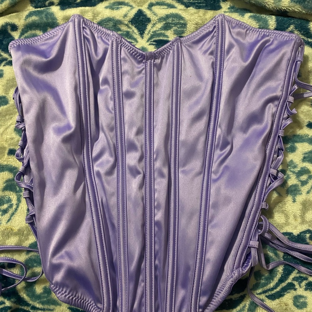 Lavender Satin Corset Top